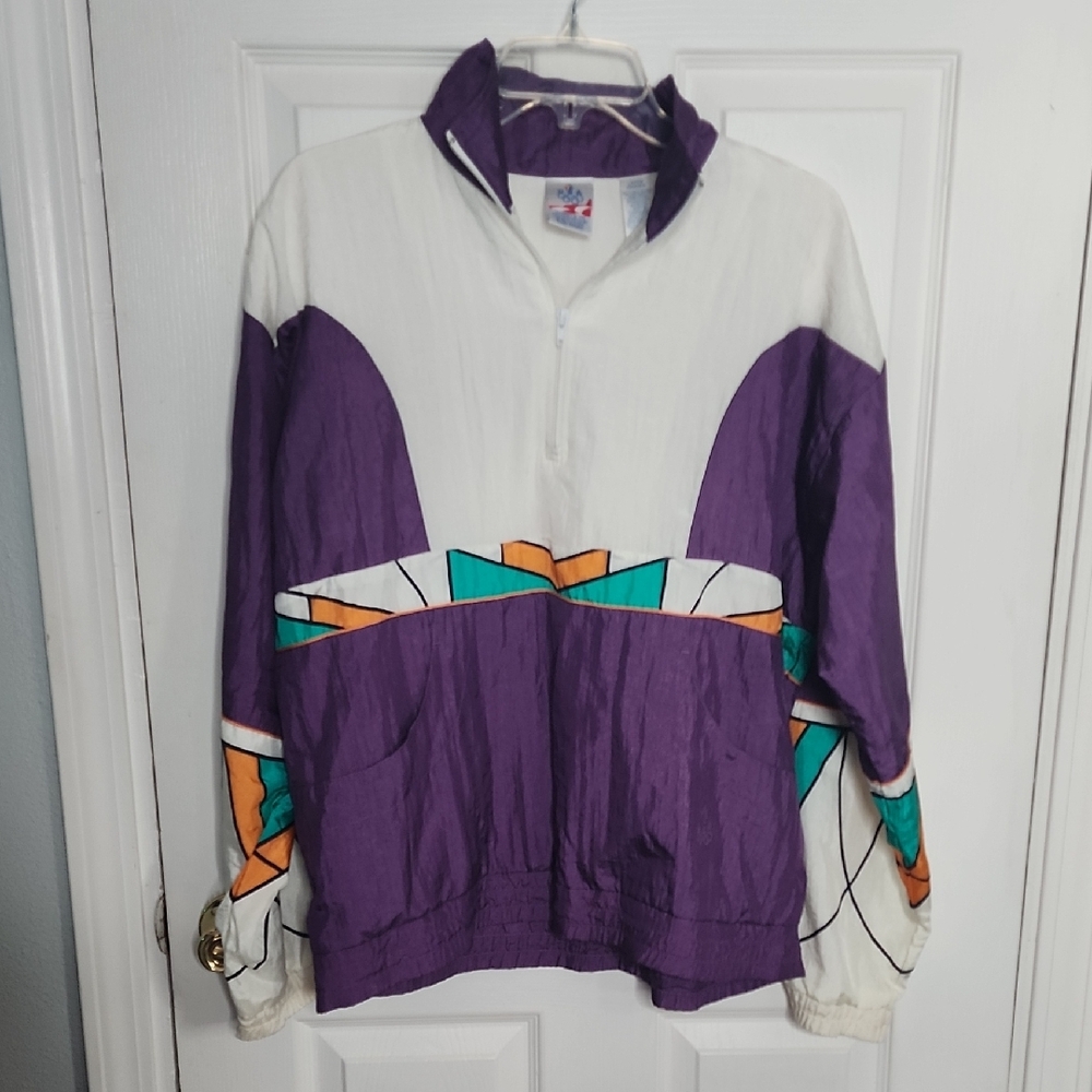 Vintage Olympics Jcpenney Purple and White Windbreaker Pullover